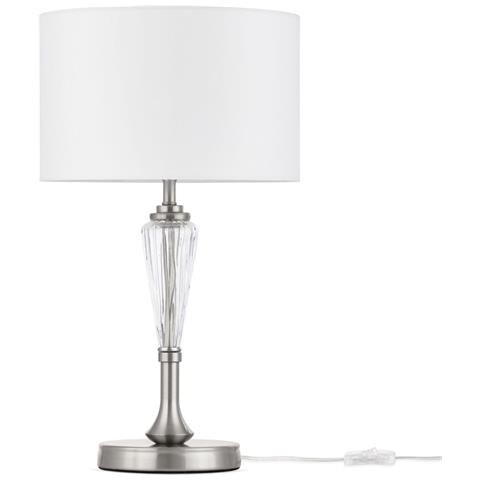 Lampada Da Scrivania Contemporanea Alicante Metallo E Vetro Nichel 1 Luce - Foto 2
