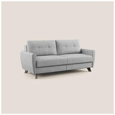 Callisto Divano letto matrimoniale in tessuto morbido impermeabile T02 188 cm (mat. 140x197) grigio chiaro - Foto 1