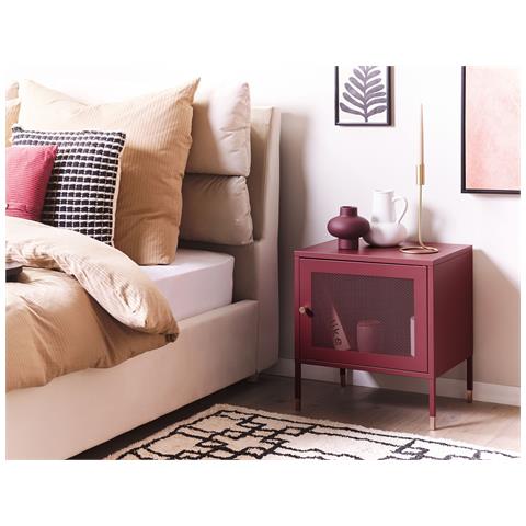 Comodino Ossett Metallo Rosso Scuro - Foto 1