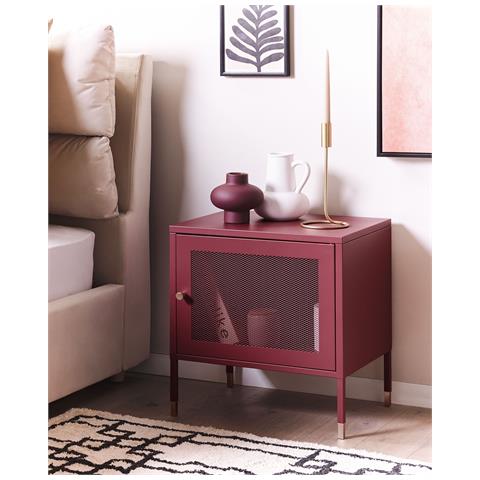 Comodino Ossett Metallo Rosso Scuro - Foto 9