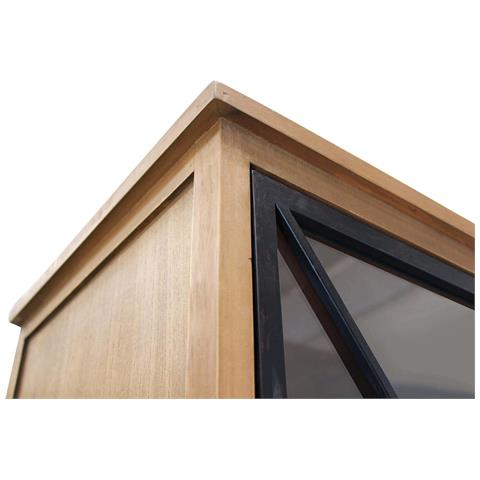 Mobile Vetrina Da Interno Ingresso Salotto In Legno E Metallo Con1 Anta Battente E 3 Ripiani Linea Industrial - Foto 5