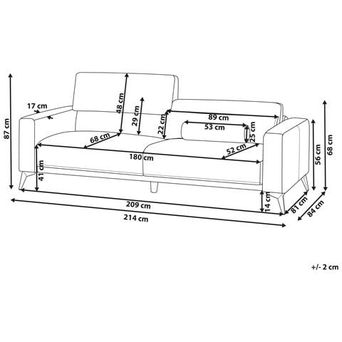 Divano 3 Posti Ange Tessuto Blu - Foto 6