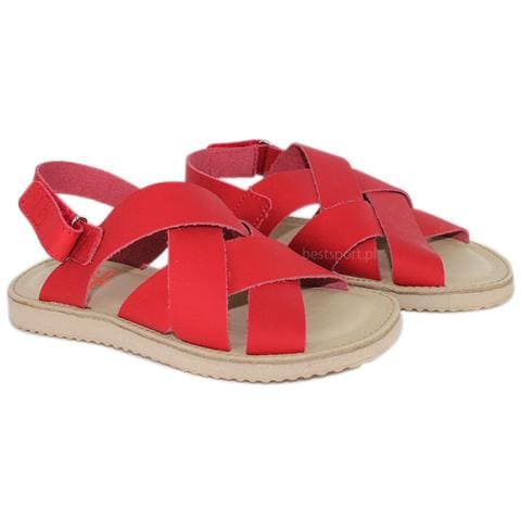 Sandali Leggeri In Pelle Rossa Con Velcro Per Bambini 33 - Foto 1