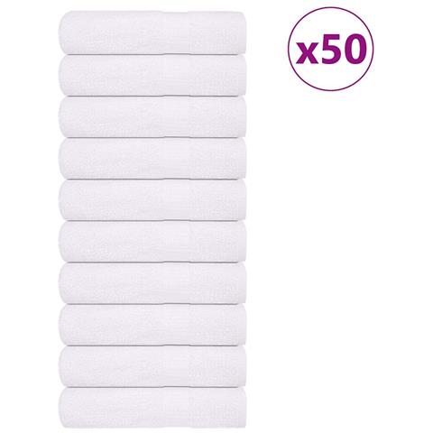 Asciugamani 50 Pz Bianchi 50x100 Cm 360 G/m 100% Cotone - Foto 1