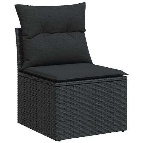 Set Divani Da Giardino Con Cuscini 8 Pz Nero In Polyrattan - Foto 3