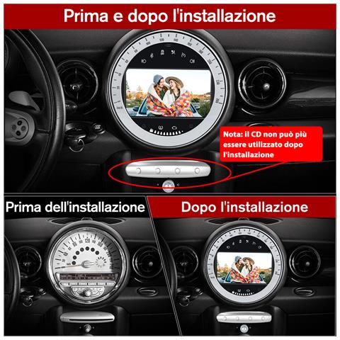 Autoradio Per Bmw Mini Cooper R60 (2006-2013) Wireless Carplay Android Auto Bluetooth Usb Wifi 4g Fm Gps Comandi Al Volante - Foto 2