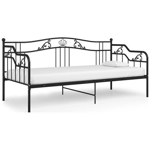 Lusso Casadino -  Divano Letto Telaio Nero In Metallo 90x200 Cm - Foto 1