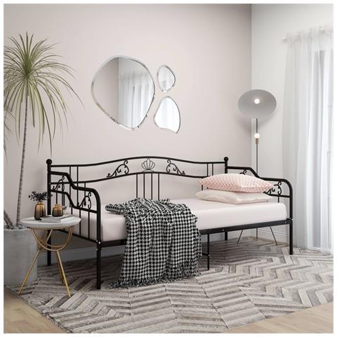Lusso Casadino -  Divano Letto Telaio Nero In Metallo 90x200 Cm - Foto 8