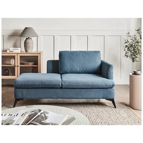 Chaise Longue Versione Destra Sievoz Tessuto Blu - Foto 1