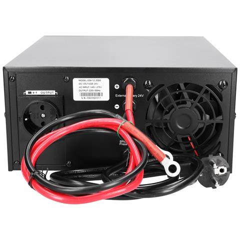 Extralink Invertitore di potenza Piorun 2000VA/1600W sostituzione per Volt Sinus Pro onda sinusoidale pura, tensione batteria 24VDC, Universale, Auto, 24 / 145 - 275 V, 45 - 65 Hz, 1600 W, 220 V - Foto 2