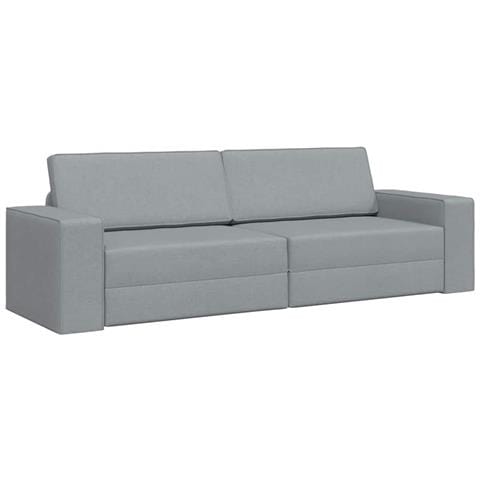 Divano Letto da Pavimento 2-in-1 Grigio Chiaro 245x150x60.5 cm Tessuto - Foto 1
