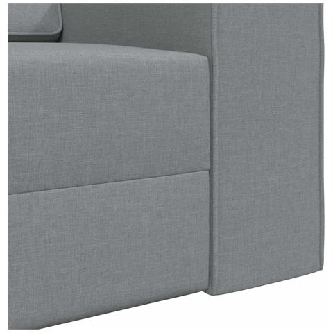 Divano Letto da Pavimento 2-in-1 Grigio Chiaro 245x150x60.5 cm Tessuto - Foto 9