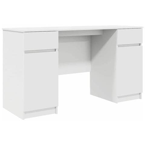 Scrivania Bianca 140x49x76 cm in Legno Ingegnerizzato - Foto 1