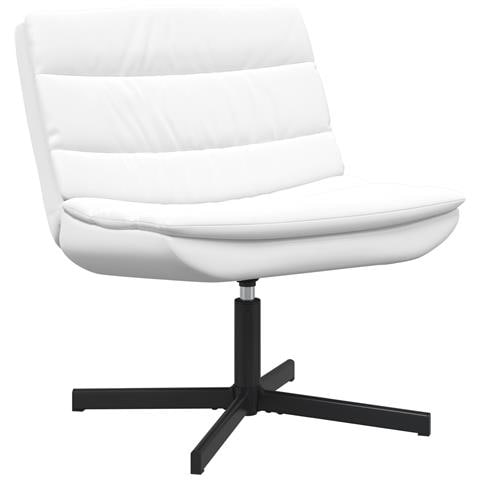 Sedia Girevole Bianco Tessuto poliestere, Struttura in metallo - Foto 1