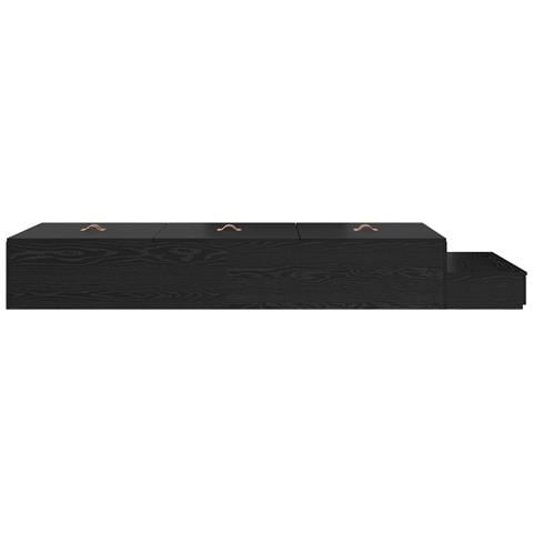 Struttura Letto in Legno Nero Rovere 75x190 cm - Foto 9