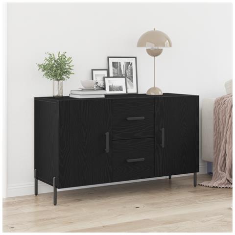 Sideboard  Nero Rovere 100x36x60 cm Legno ingegnerizzato - Foto 2