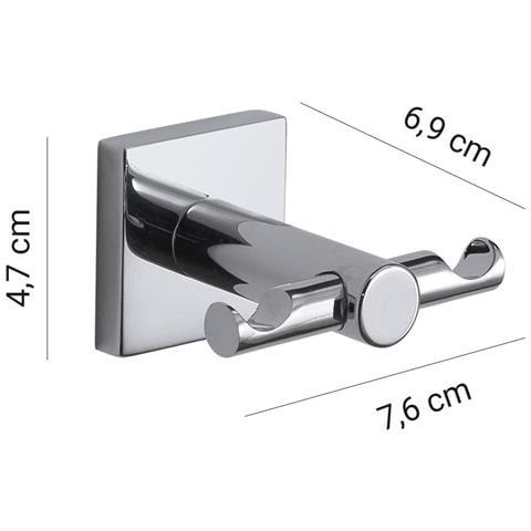 Appendiabiti Doppio Da Muro In Acciaio Inox Aisi 304 E Cromall Fj26 Serie Fuji Cromato - Foto 2