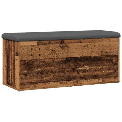 Panca Portaoggetti Legno Antico 102x42x45 cm Legno Multistrato - Foto 1