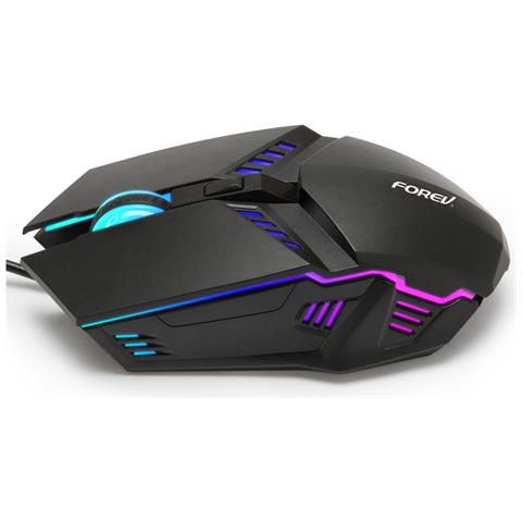 Mouse Da Gaming Cablato Nero Con Illuminazione Rgb, 1600 Dpi, 6 Pulsanti, Compatibile Con Pc - Foto 2