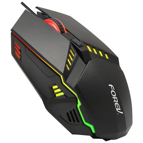 Mouse Da Gaming Cablato Nero Con Illuminazione Rgb, 1600 Dpi, 6 Pulsanti, Compatibile Con Pc - Foto 1
