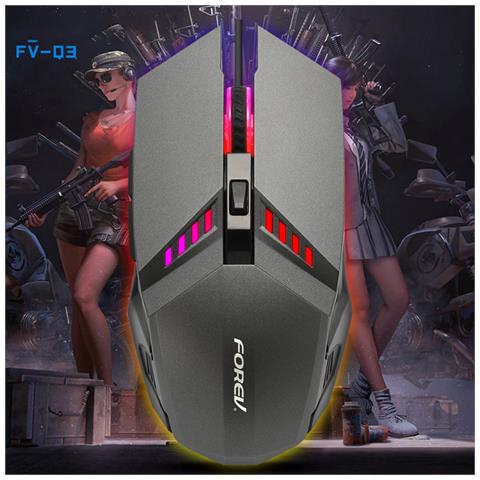 Mouse Da Gaming Cablato Nero Con Illuminazione Rgb, 1600 Dpi, 6 Pulsanti, Compatibile Con Pc - Foto 6