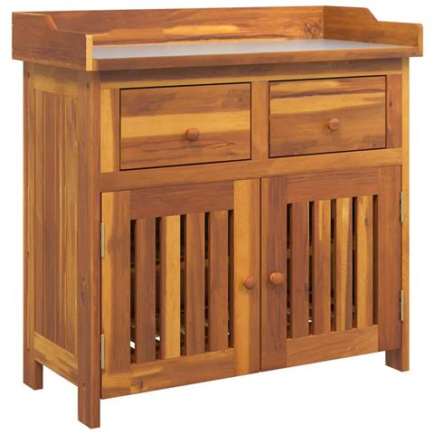 Mobiletto da Giardino con cassetto Marrone 78 x 36.5 x 78cm - Foto 1