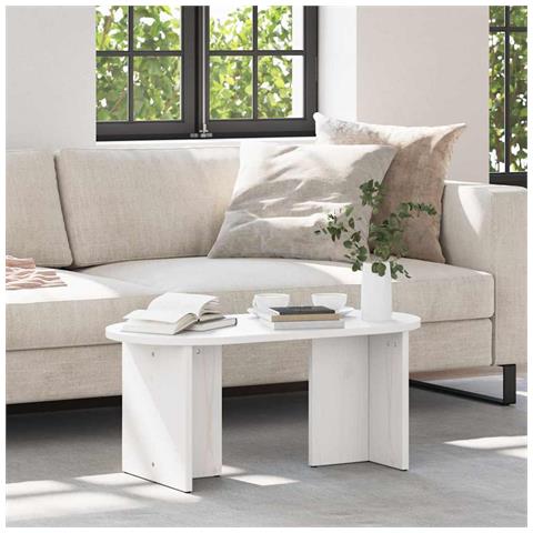 Tavolino da salotto Bianco 80 x 39.5 x 35 cm - Foto 2