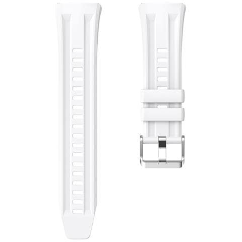 Cinturino Curvo In Silicone Compatibile Con Huawei Gt6 Pro Con Fibbia Argentata - Cinturino Di Ricambio White - Foto 1