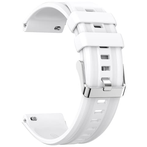 Cinturino Curvo In Silicone Compatibile Con Huawei Gt6 Pro Con Fibbia Argentata - Cinturino Di Ricambio White - Foto 3