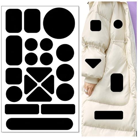 Kit Di 10 Toppe Autoadesive Impermeabili In Nylon Per Riparazione Giacche A Vento Black - Foto 2