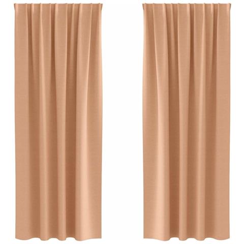 Tende con tende 2 pcs Marrone chiaro 260x140cm Poliestere - Foto 1