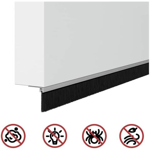 Spazzole per porte autoadesive 6 pcs Argento 100 cm - Foto 9