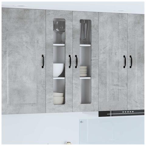 Pensile cucina con lo scaffale Grigio cemento 60 x 31 x 100 cm - Foto 2