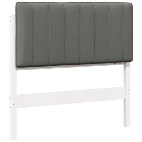 Testiera imbottita Bianco e grigio chiaro 90 cm Pino massello - Foto 1