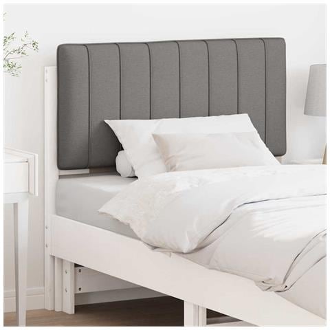 Testiera imbottita Bianco e grigio chiaro 90 cm Pino massello - Foto 2