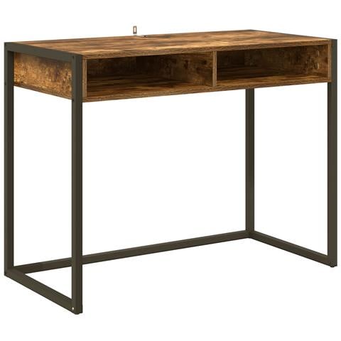 Scrivania Quercia Fumosa 100 x 50 x 75 cm Legno multistrato - Foto 1