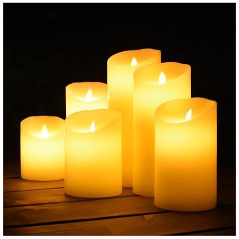 Candela Led Oscillante Liscia 7.5x20cm - Senza Fiamma, A Batteria - Foto 2