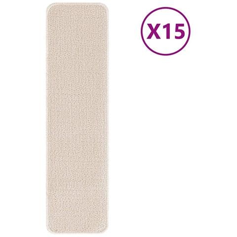 Tappetini Antiscivolo per Scale 15 pz 75 x 20 cm Crema PP - Foto 1