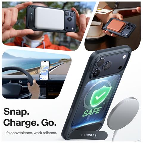 Cover per iPhone 17 Pro Max - TPU+PC, Nero, MagSafe - Foto 2
