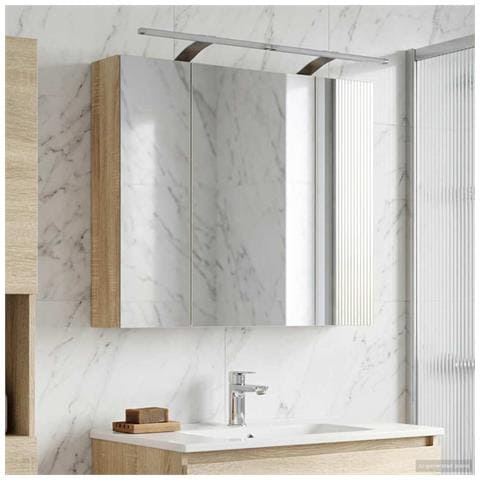 Mobiletto per specchio da bagno Rovere Sonoma 80 x 14.5 x 70 cm - Foto 2