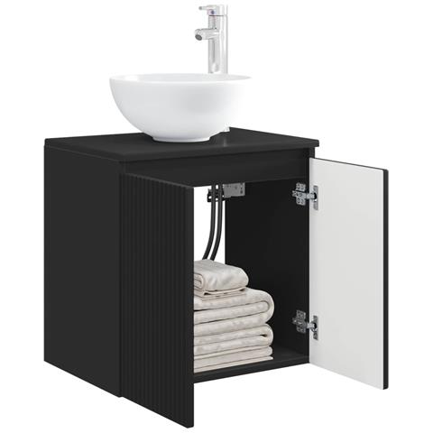 Mobile Lavabo da Parete Nero 49,5 x 41 x 64,5 cm - Foto 2