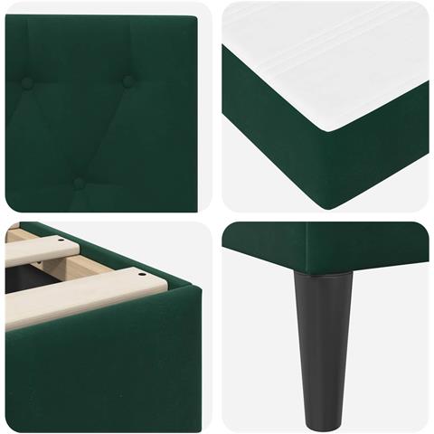 Struttura letto con materasso Verde Scuro 180 x 200 cm Velluto - Foto 9