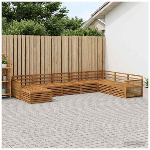 Set di divani da esterno 8 pcs Naturale - Foto 2