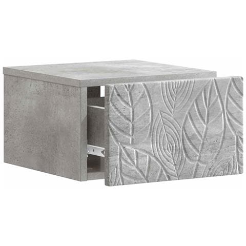 Mobiletto da notte a muro Grigio Cemento 49 x 34,5 x 20 cm - Foto 2
