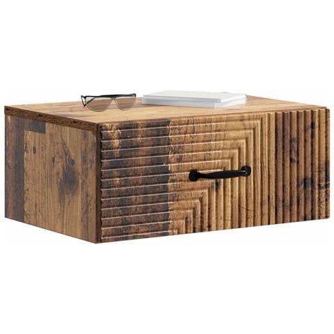 Mobiletto da notte a muro 2 pcs Legno antico 49 x 34,5 x 20 cm - Foto 2