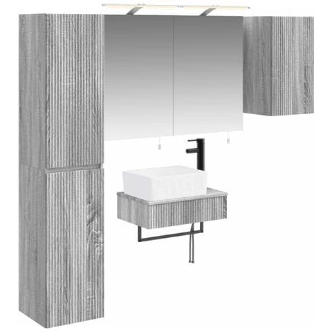 Set di mobili per il bagno 5 pcs Sonoma grigio - Foto 1