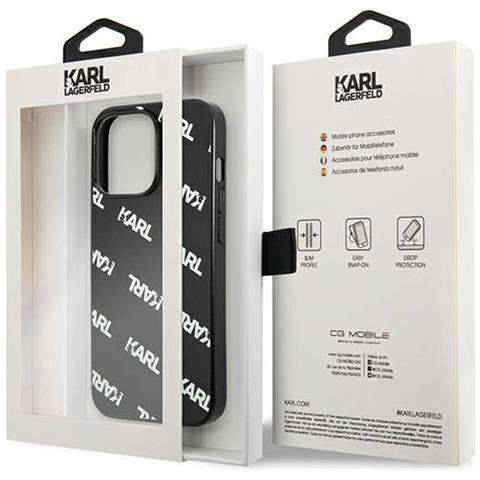 Karl Lagerfeld Klhcp13lpulmbk3 Custodia Per Iphone 13 Pro / 13 6,1 Nera /nero Allover - Foto 3