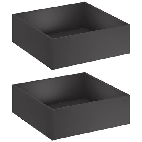 Vaso da giardino 2 pz Nero 60 x 60 x 20 cm - Foto 1