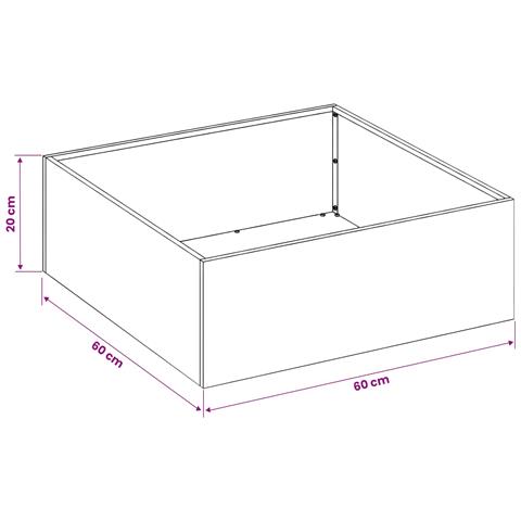 Vaso da giardino 2 pz Nero 60 x 60 x 20 cm - Foto 8
