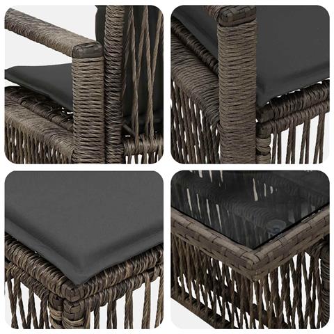 Set Divano da Giardino 7 pz Grigio e Grigio Scuro polyrattan - Foto 2